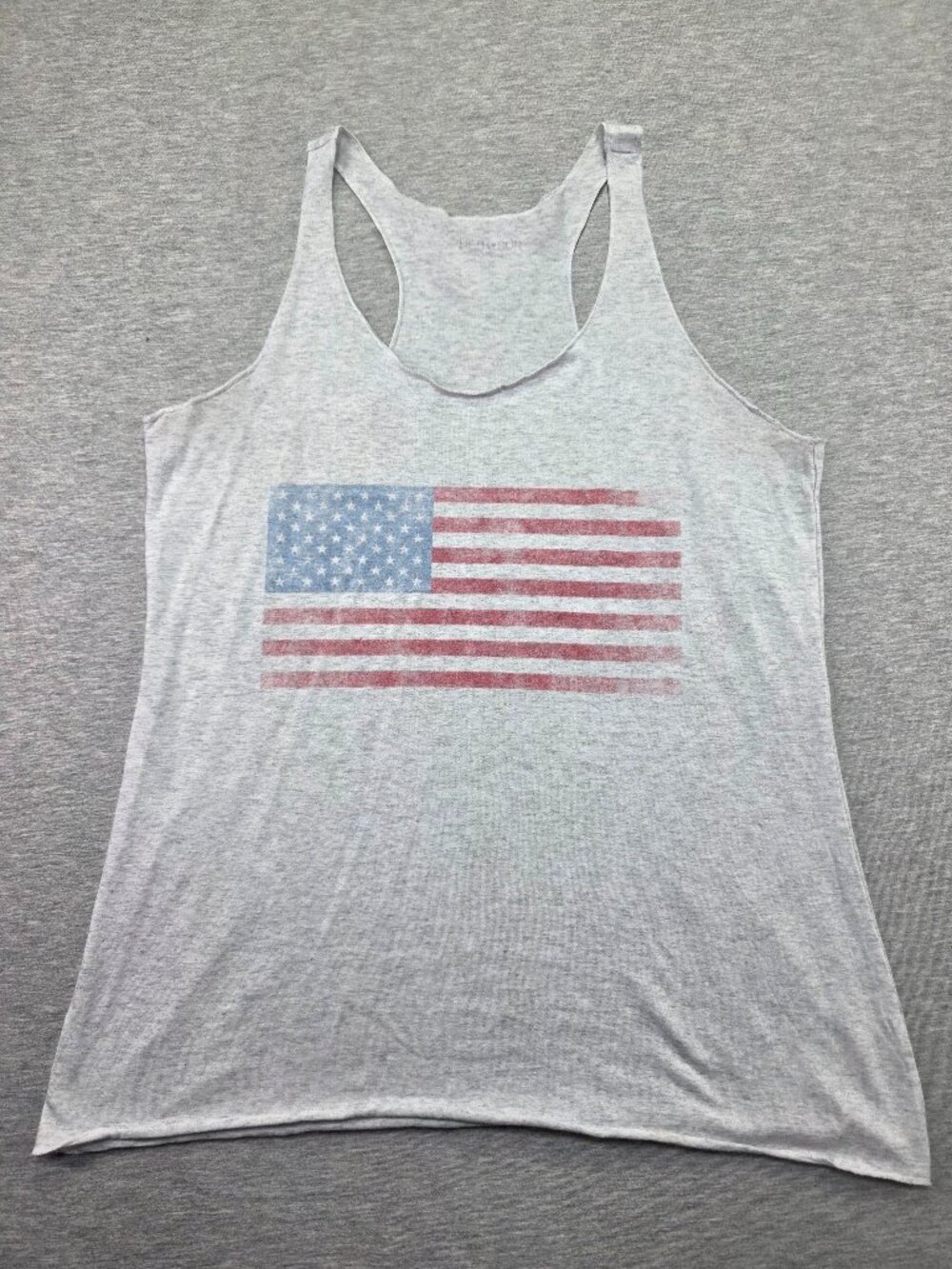 Fifth Sun American Flag Racerback Tank Top Heather Gray
